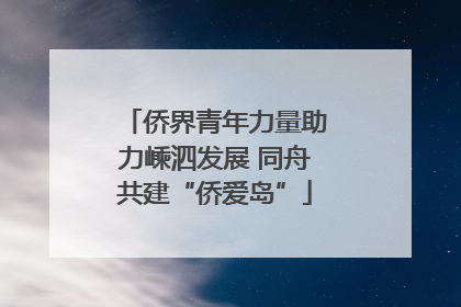 侨界青年力量助力嵊泗发展 同舟共建“侨爱岛”